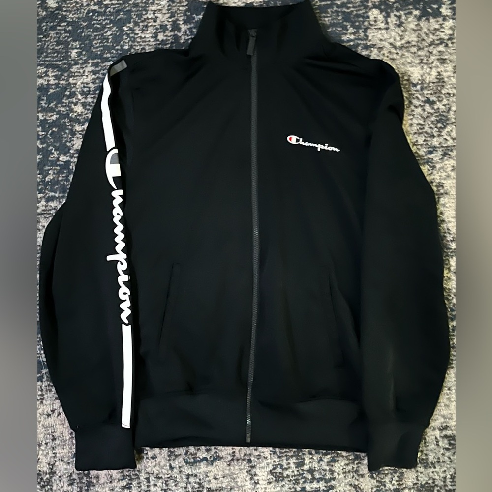 CHAMPION Black Hoodless Performance Jacket (Small)